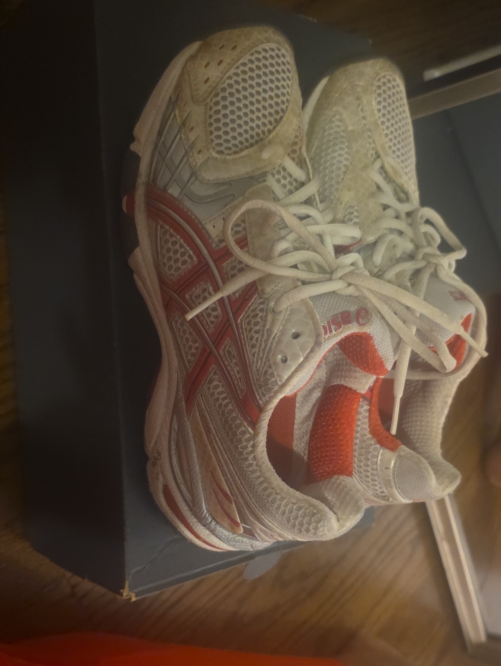 Women Asics White and Hot Pink Running Sneakers